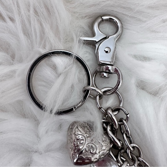 KATHY Van Zeeland Silver Tone Heart Key chain - Picture 3 of 4